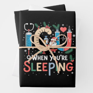 Wenn du schläfst, lustige ICU-Krankenschwester Wei Geschenkpapier Set