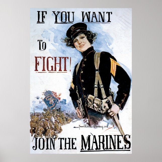 Wenn du Will, dich an den Marines zu beteiligen Poster (Vorne)