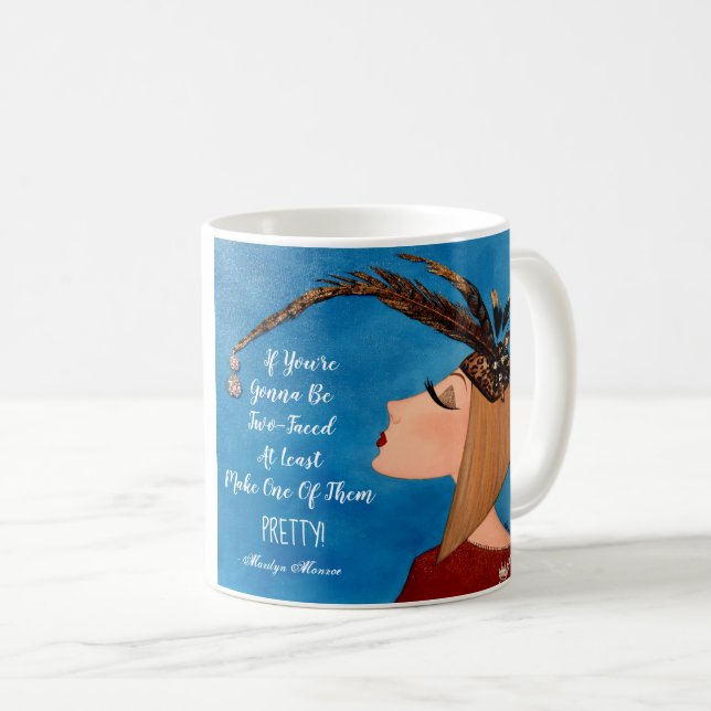"Wenn du zwei Gesichter hast..." Kaffeetasse (VorderseiteRechts)