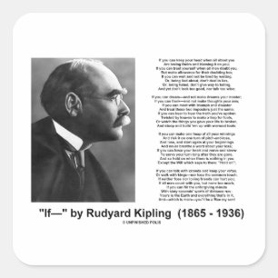 Wenn durch motivierend Rategedicht Rudyard Kipling Quadratischer Aufkleber