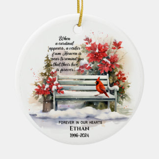 Wenn ein Kardinal angezeigt wird Keramik Ornament
