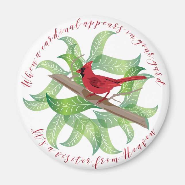 Wenn ein Kardinal in Ihrem Garten erscheint.. Magnet (Vorne)