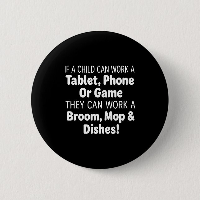 Wenn ein Kind ein Tablet Telefon Besen Mopp bedien Button (Vorderseite)