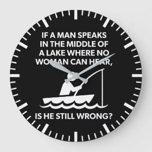 Wenn ein Mann in einem See spricht - Fischen, die  Große Wanduhr