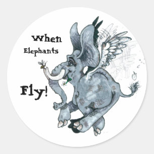 Wenn Elefanten fliegen! ~ Aufkleber