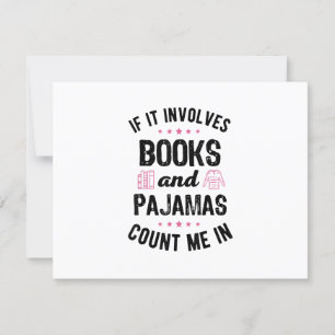 Wenn es Bücher und Pajamas Buch Lover Bookwo beinh RSVP Karte