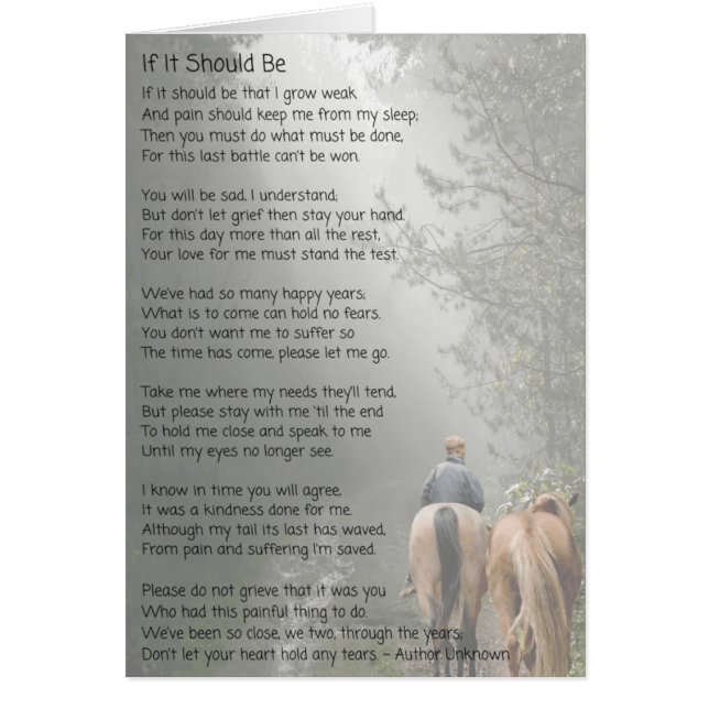 Wenn es ein Pet-Memorial Gedicht sein sollte (Vorne)
