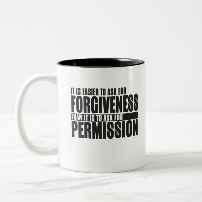 Wenn es leichter ist, Vergebung Fragen als Zweifarbige Tasse (Links)