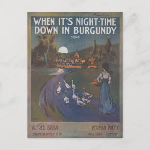 Wenn es Nacht in Burgund ist Postkarte