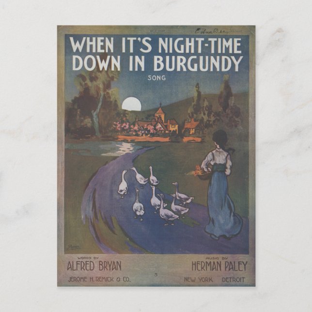 Wenn es Nacht in Burgund ist Postkarte (Vorderseite)