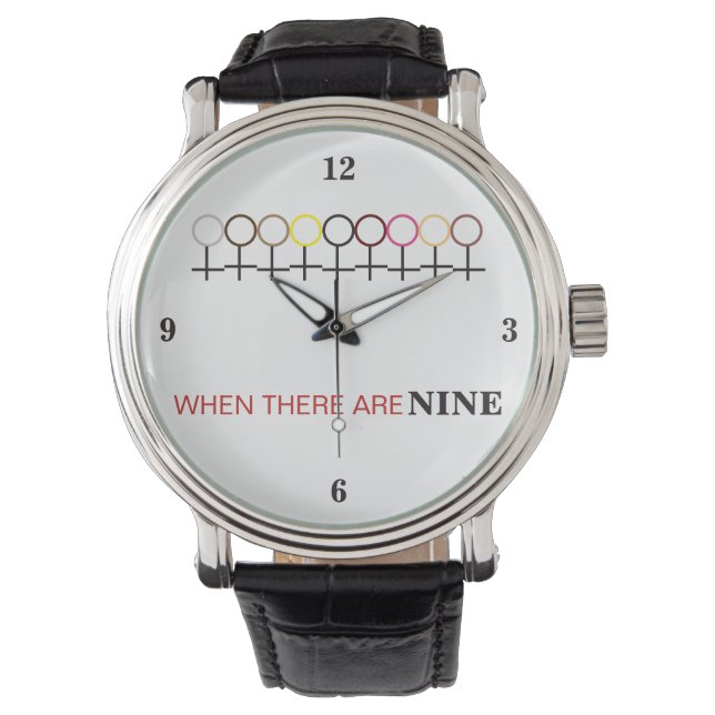 Wenn es neun Richter Ginsburg RBG Zitat Armbanduhr (Vorderseite)