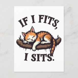 Wenn es passt, sitze ich lustige Schläfchen Katze Postkarte