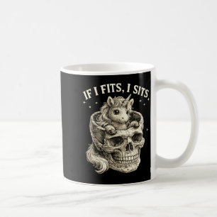 Wenn es passt, sitzt Einhorn Schädel Lustig Niedli Kaffeetasse