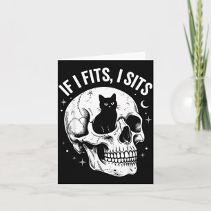 Wenn es passt, sitzt schwarze Katzen-Schädel-Minim Karte