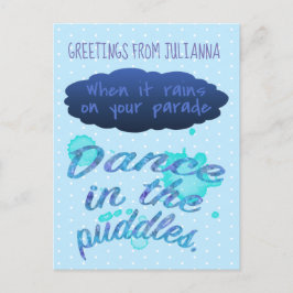 Wenn es regnet inspirierende Anregenziffer Postkarte