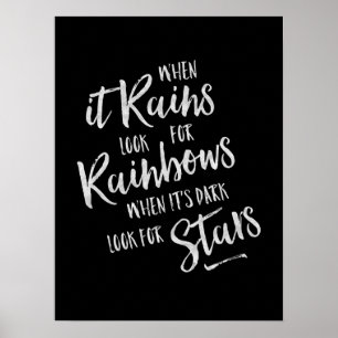 Wenn es regnet - inspirierendes Poster