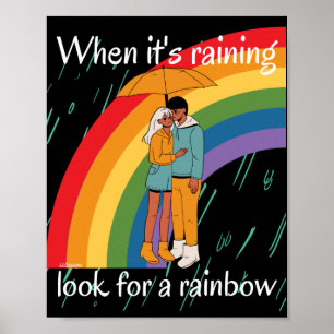 WENN ES REGNET NACH EINEM RAINBOW ZU SUCHEN inspir Poster