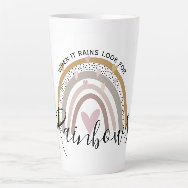 wenn es regnet suchen nach Regenbogen niedlich mod Milchtasse (Vorderseite)