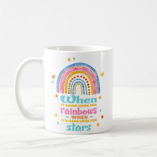 Wenn es regnet, suchen Sie nach Regenbogen Kaffeetasse
