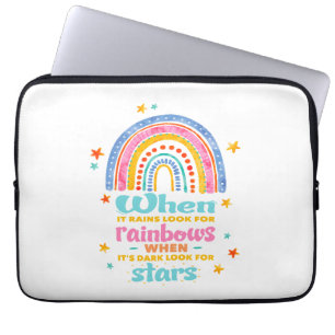 Wenn es regnet, suchen Sie nach Regenbogen Laptopschutzhülle