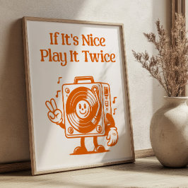 Wenn es schön spielen ist es zweimal Retro Vinyl P Poster