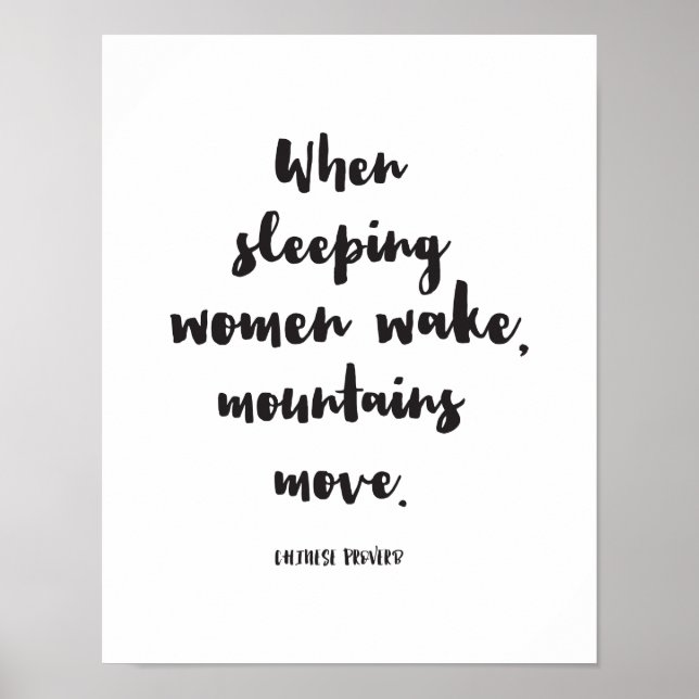 Wenn Frauen schlafen, gehen die Berge, Zitat Poster (Vorne)