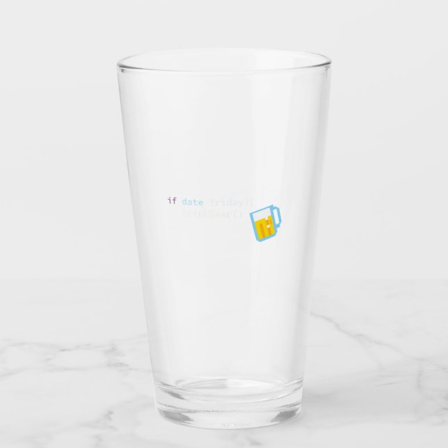 Wenn Freitag trinken Bier Glas (Vorderseite)