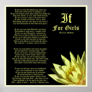 Wenn für Mädchen-Gedicht durch J.P. McEvoy Print Poster