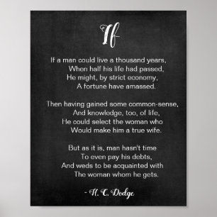 Wenn Gedicht von Reginald H. C. Dodge Schwarz und Poster