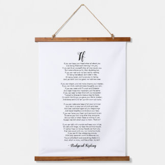 Wenn Gedicht von Rudyard Kipling Hängeband Wandteppich Mit Holzrahmen