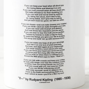Wenn Gedicht von Rudyard Kipling (inspirierendes G Kaffeetasse