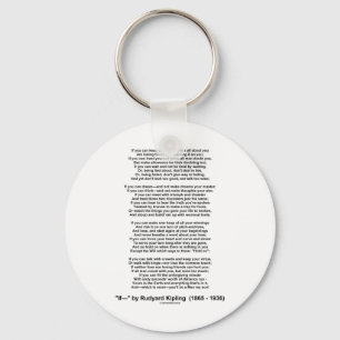 Wenn Gedicht von Rudyard Kipling (inspirierendes G Schlüsselanhänger