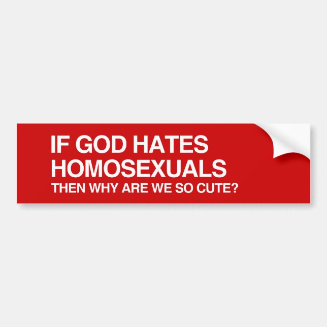 WENN GOTT HOMOSEXUALS.png HASST Autoaufkleber (Vorne)