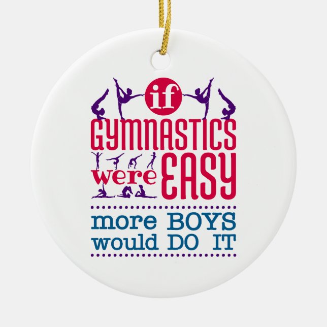Wenn Gymnastik war einfach lustige Frauen Mädchen Keramik Ornament (Vorne)