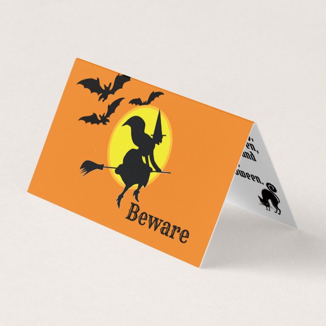Wenn Hexen fahren winzige Halloween-Karte Visitenkarten (Vorderseite)
