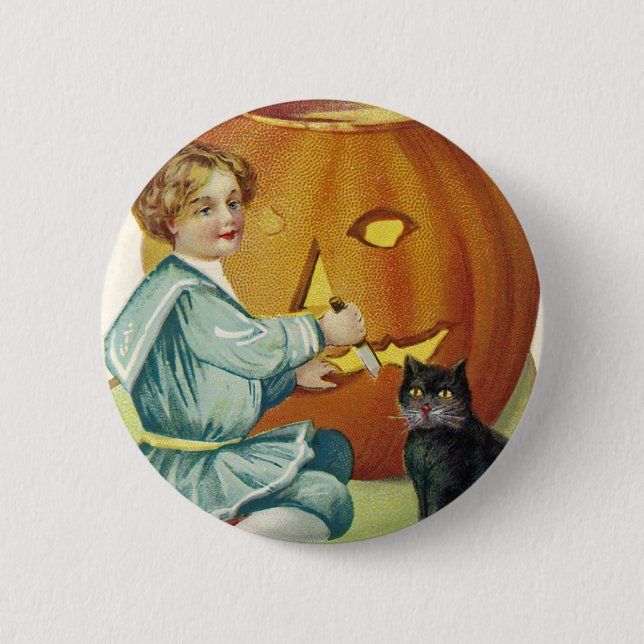 Wenn Hexen zu Halloween ablegen Button (Vorderseite)