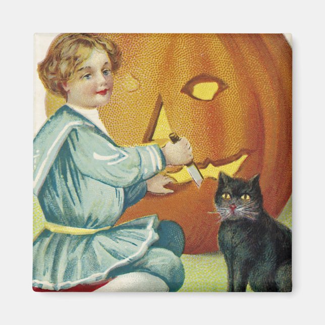 Wenn Hexen zu Halloween ablegen Magnet (Vorne)