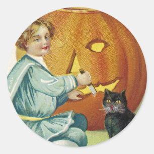 Wenn Hexen zu Halloween ablegen Runder Aufkleber