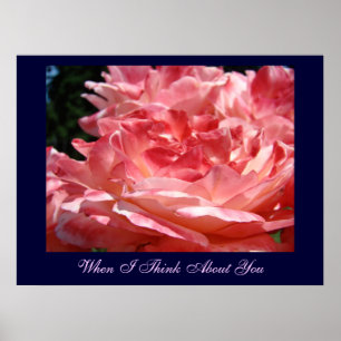 Wenn ich an dich denke Kunstprint Meine Liebe Rosa Poster