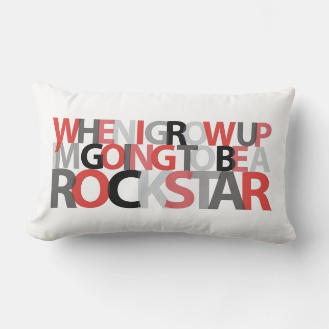 Wenn ich aufwachse… ROCKSTAR Kissen (Vorderseite)