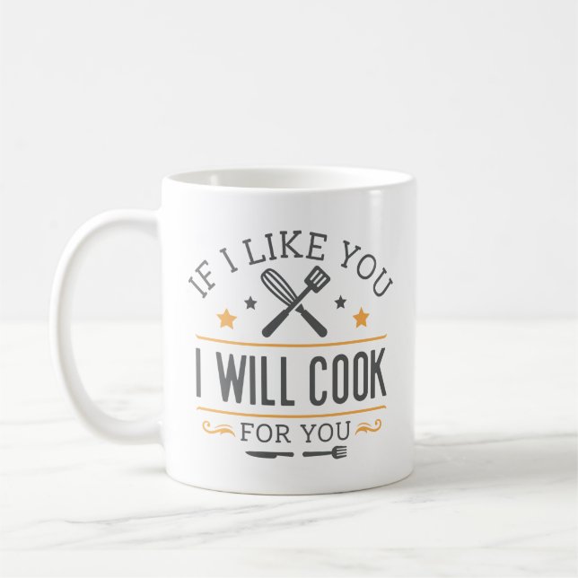 Wenn ich dich mag, koche ich für dich kaffeetasse (Links)