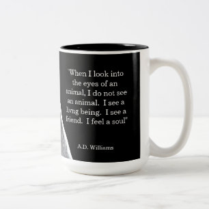 Wenn ich die Augen eines Tieres untersuche Zweifarbige Tasse