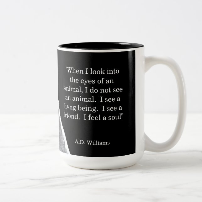 Wenn ich die Augen eines Tieres untersuche Zweifarbige Tasse (Rechts)