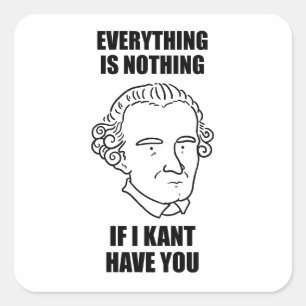 Wenn ich dir einen Philosophiepun geben will Quadratischer Aufkleber