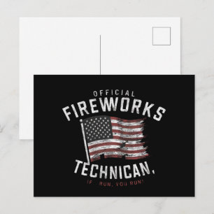 Wenn ich einen offiziellen Feuerwerktechniker betr Postkarte