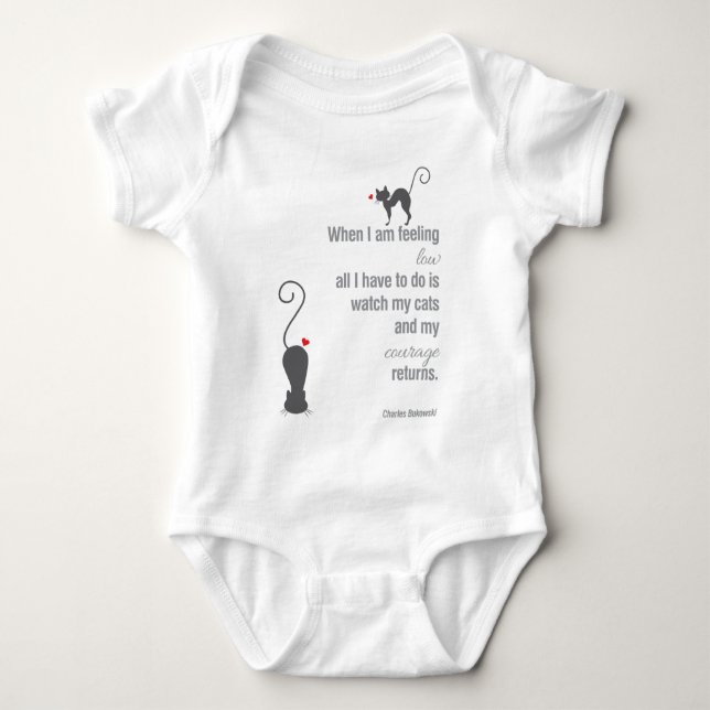 Wenn ich Gefühl Low - Bukowski - inspirierend Baby Strampler (Vorderseite)