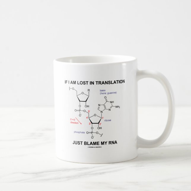 Wenn ich in der Übersetzungs-gerade Schuld meine Kaffeetasse (Rechts)