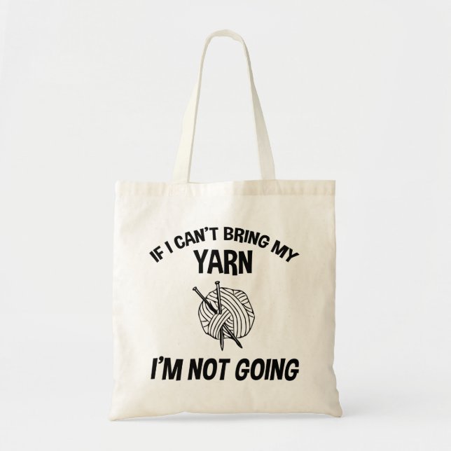 Wenn ich mein Garn nicht mitbringen kann, gehe ich Tragetasche (Vorne)
