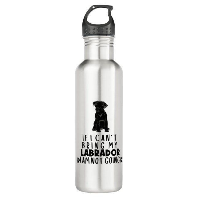 Wenn ich meinen schwarzen Labrador Hund nicht mitb Edelstahlflasche (Vorderseite)