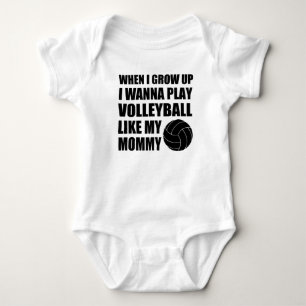 WENN ICH MICH AUFWACHSE, WOLLEN SIE, UM VOLLEYBALL BABY STRAMPLER